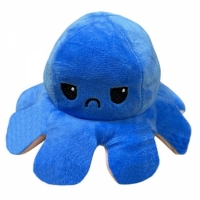 Caracatita reversibila din plus cu doua emotii, cu LED, albastru/roz, 20 x 8 cm, Vivo OCTOPUS-BLUE/PINK